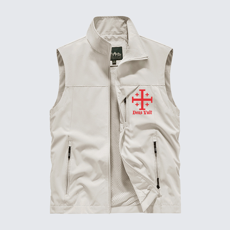 Jerusalem Cross Deus Vult Jesus God Christian Outdoor Quick-dry Vest