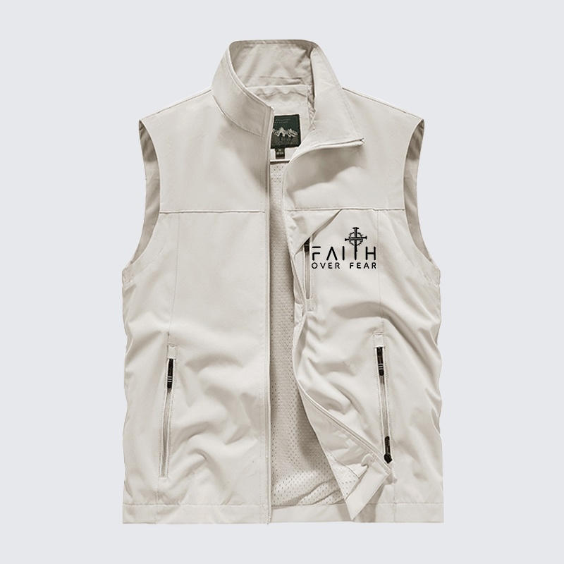 Faith Over Fear Faith Cross Jesus God Christian Outdoor Quick-dry Vest