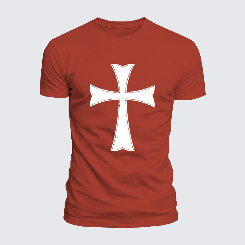 Luxe Mercerized Cotton Tee - Knights Templar Crusader Cross