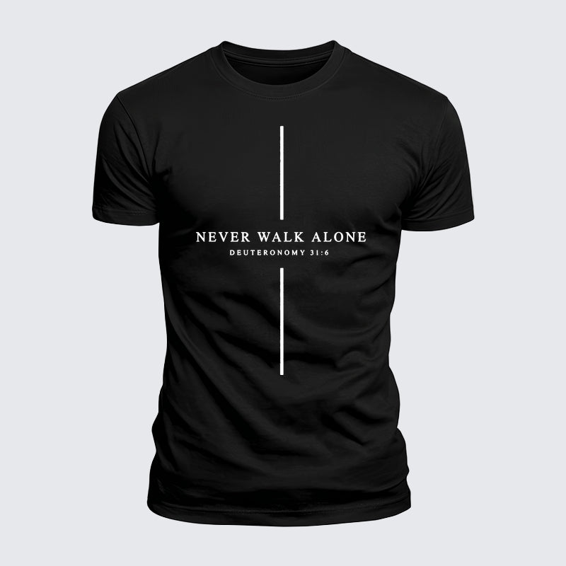 Luxe Mercerized Cotton Tee - Never Walk Alone Cross