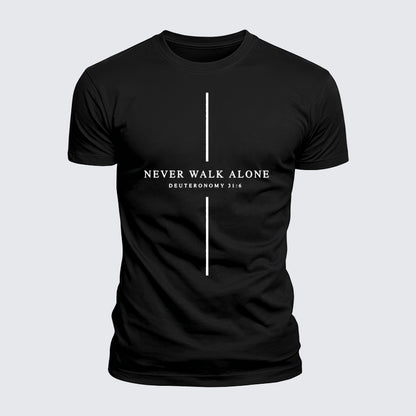 Luxe Mercerized Cotton Tee - Never Walk Alone Cross