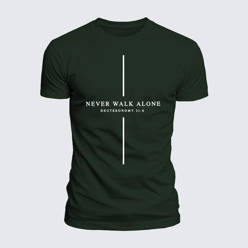 Luxe Mercerized Cotton Tee - Never Walk Alone Cross