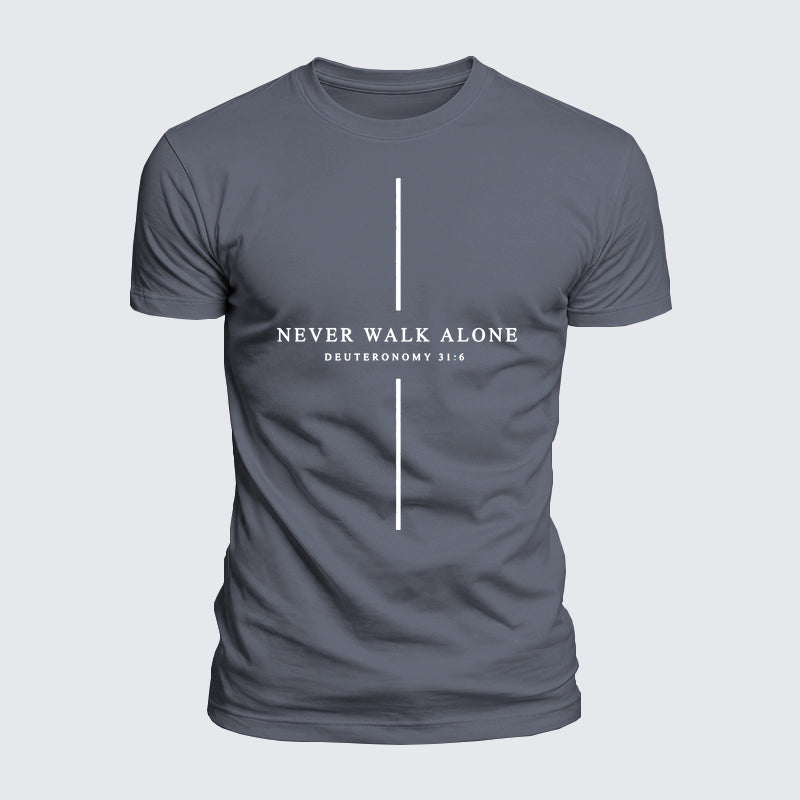 Luxe Mercerized Cotton Tee - Never Walk Alone Cross
