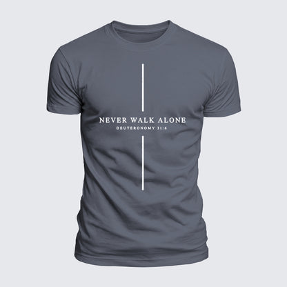 Luxe Mercerized Cotton Tee - Never Walk Alone Cross