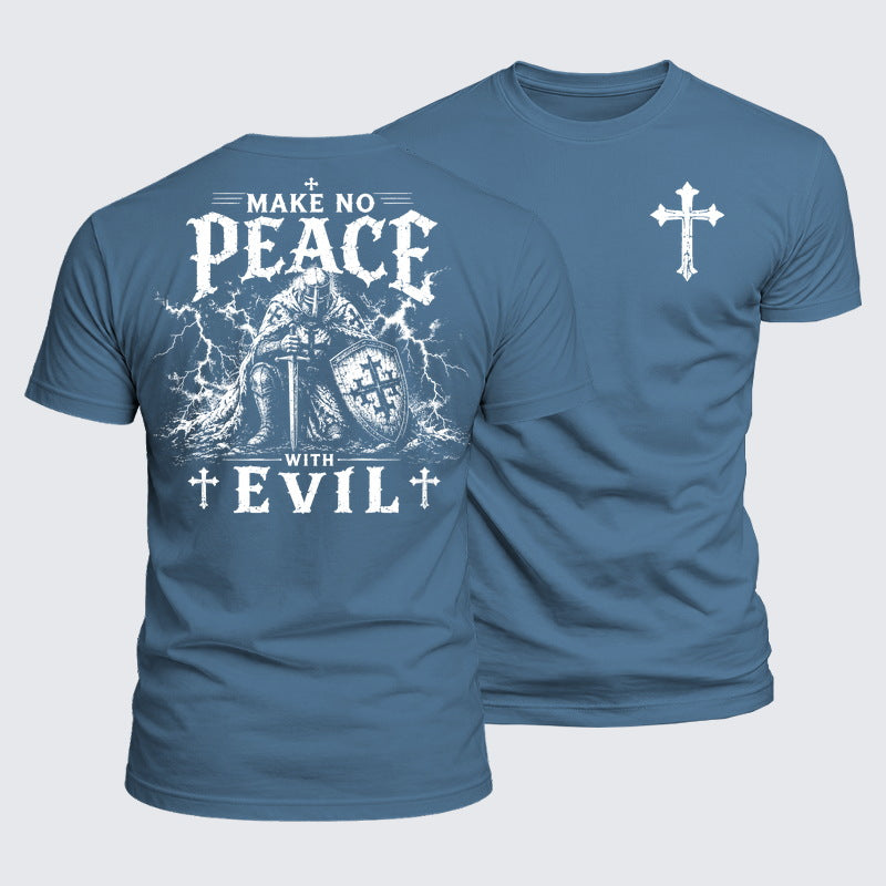 Luxe Mercerized Cotton Tee - Make No Peace With Evil