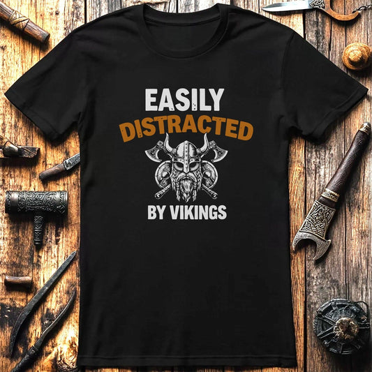DISTRACED BY VIKINGS 026 T Shirt US
