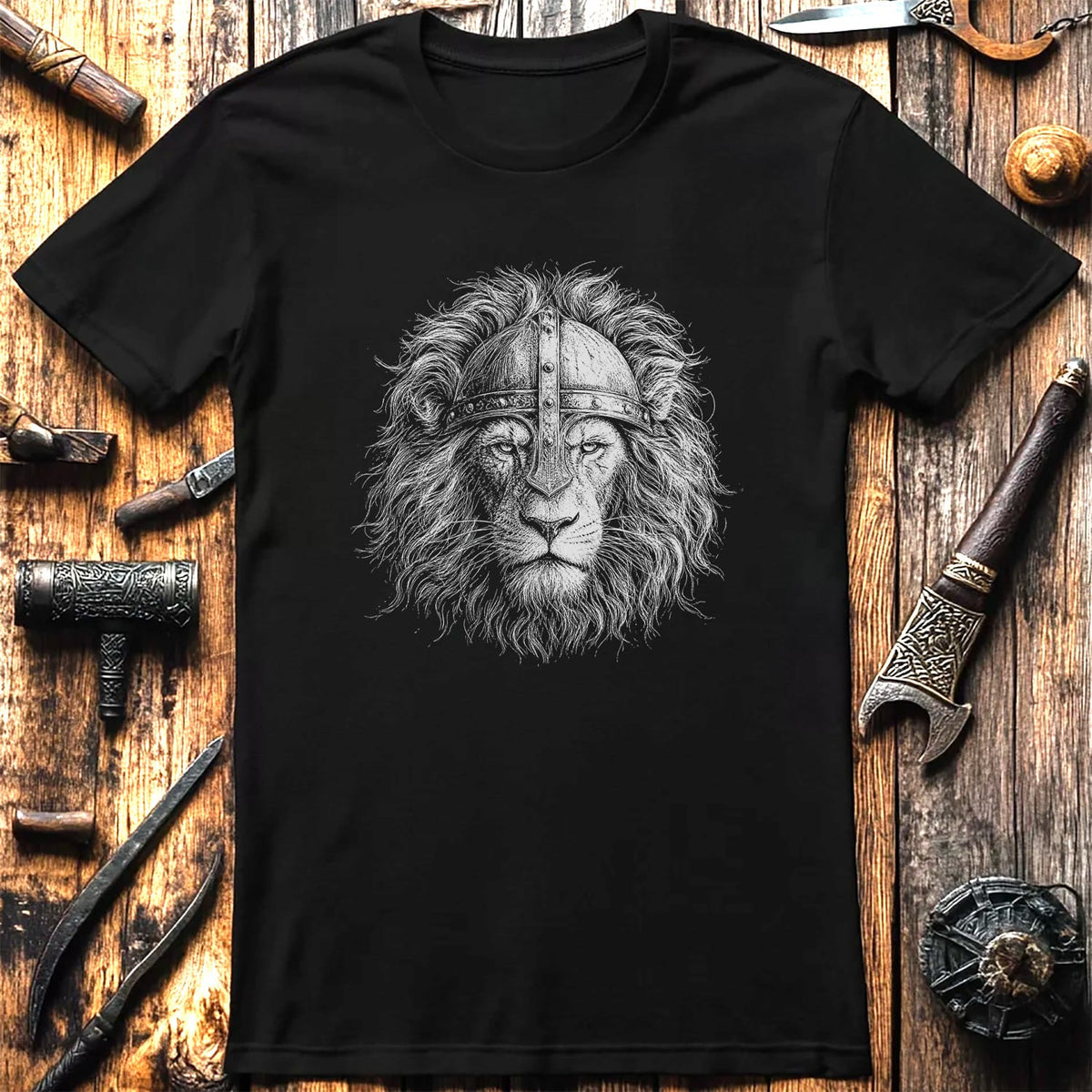 LION-VIKING-HEAD-044 T-Shirt US