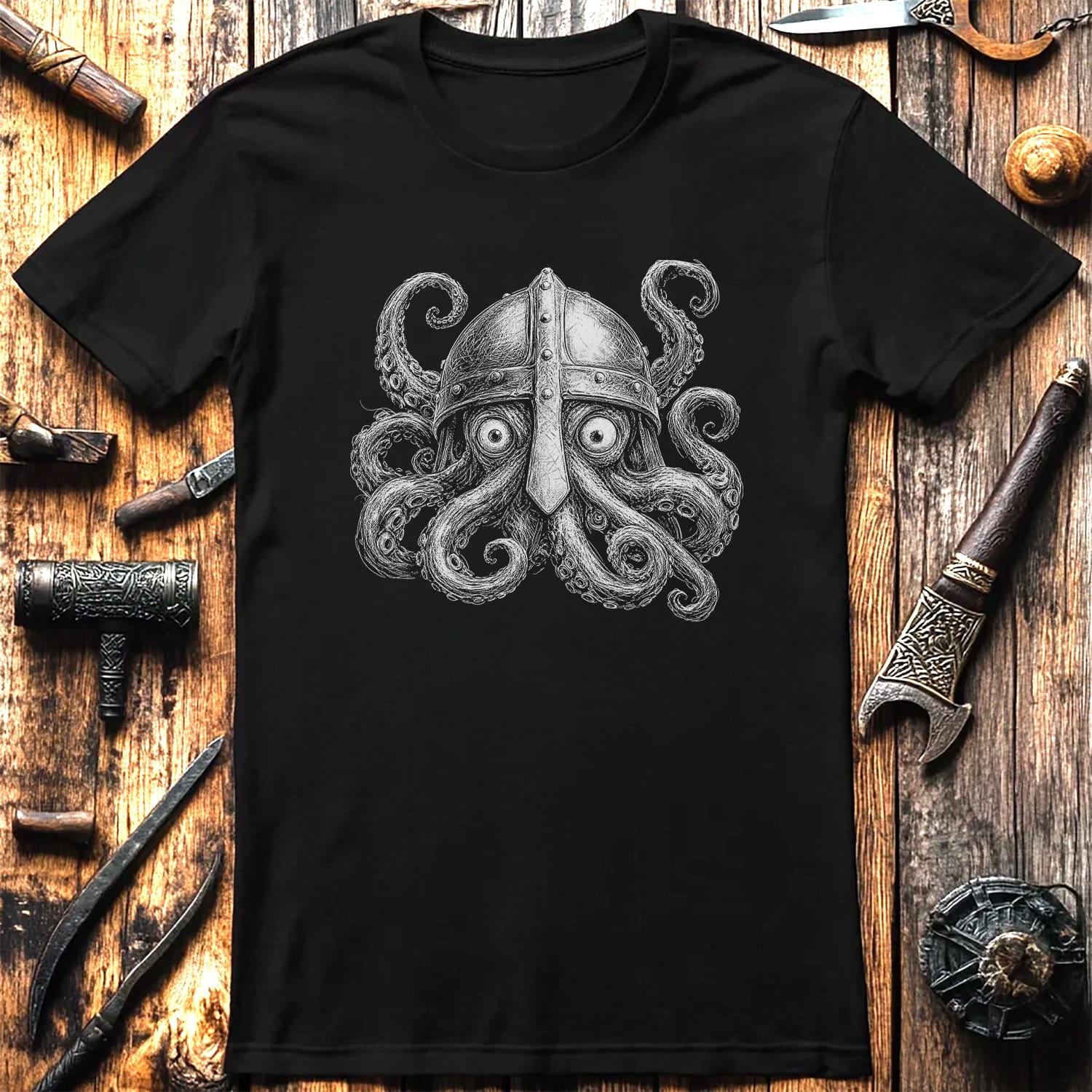 OCTOPUS-VIKING-HEAD-044 T-Shirt US
