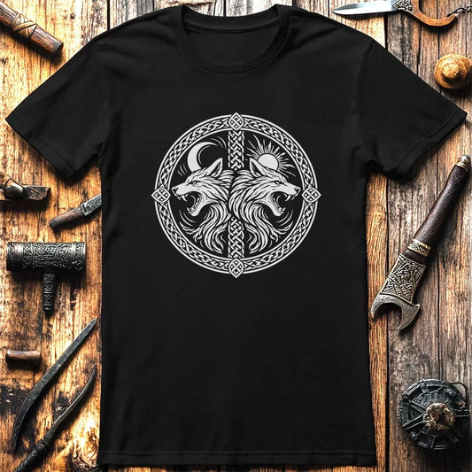 SKOLL & HATI Twin Wolves 028 T Shirt US