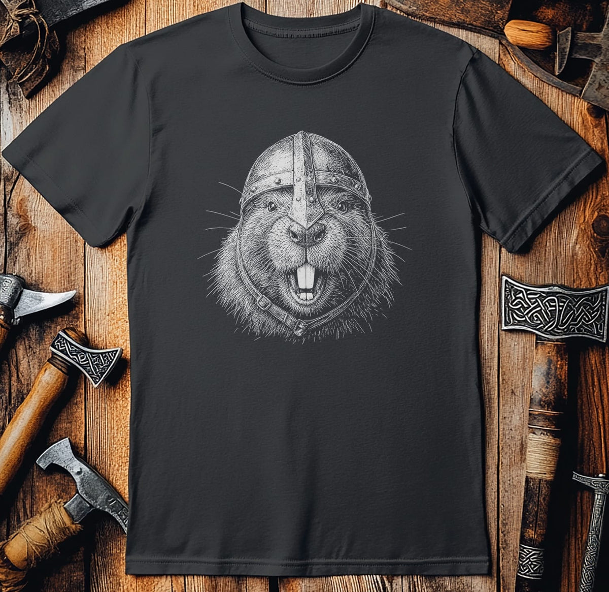 BEAVER-VIKING-HEAD-044 T-Shirt US