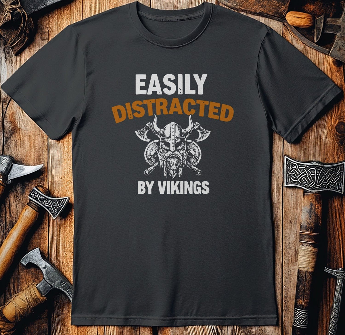 DISTRACED BY VIKINGS 026 T Shirt US