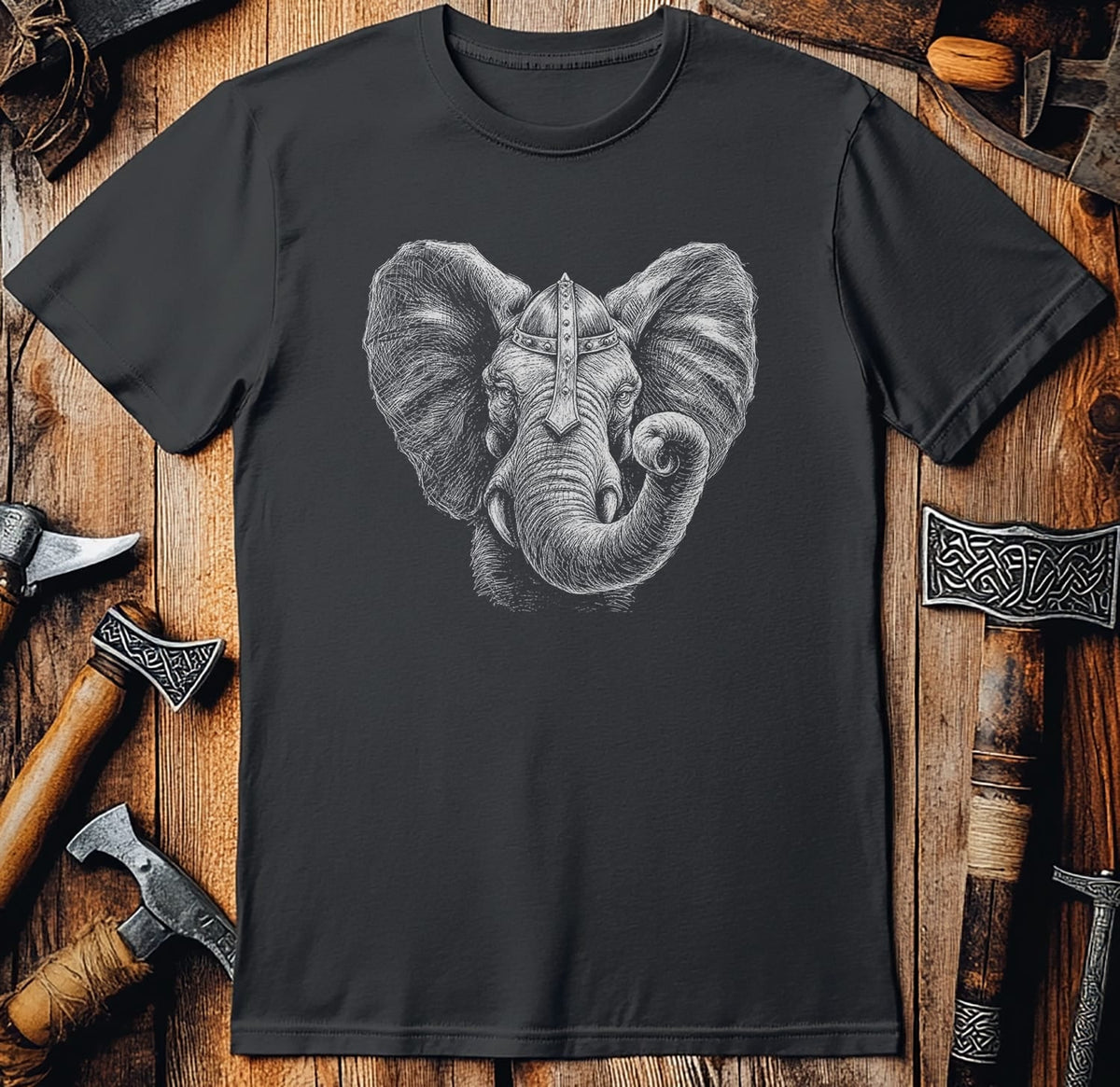 ELEPHANT-VIKING-HEAD-044 T-Shirt US