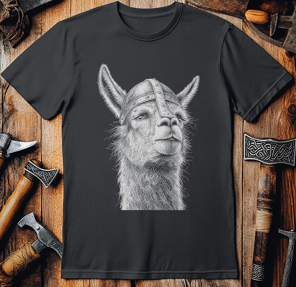 LLAMA-VIKING-HEAD-044 T-Shirt US