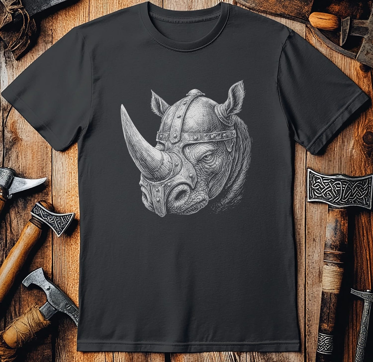 RHINO-VIKING-HEAD-044 T-Shirt US
