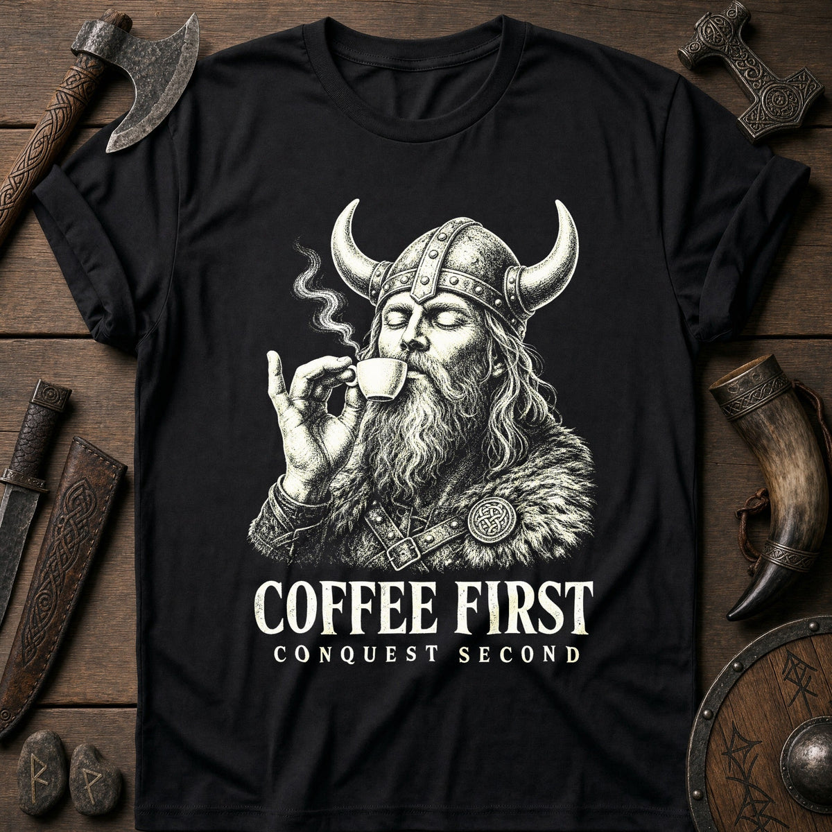 Coffee First Conquest Second Viking T-Shirt US