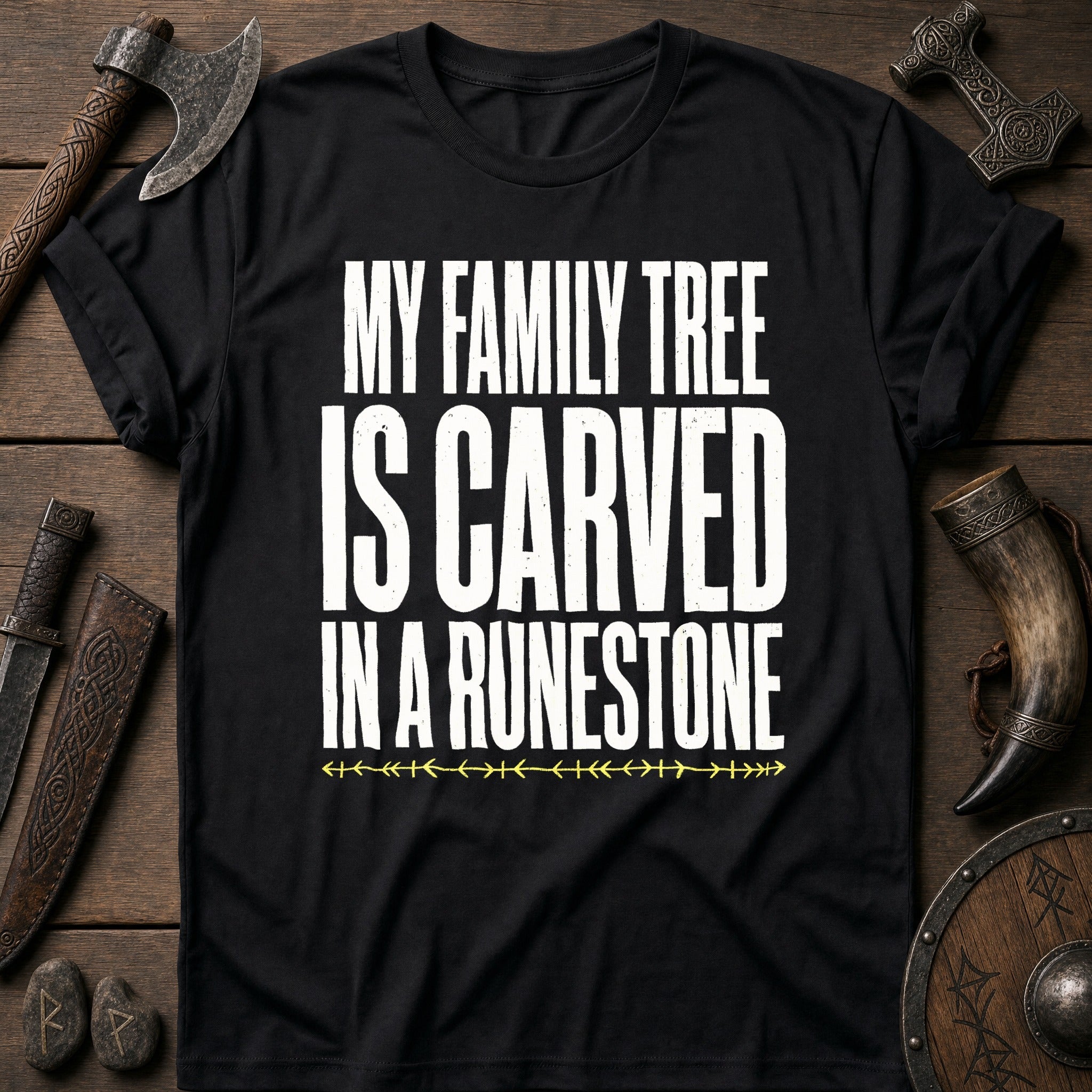 My Family Tree Is Carved In A Runestone Viking T-Shirt US