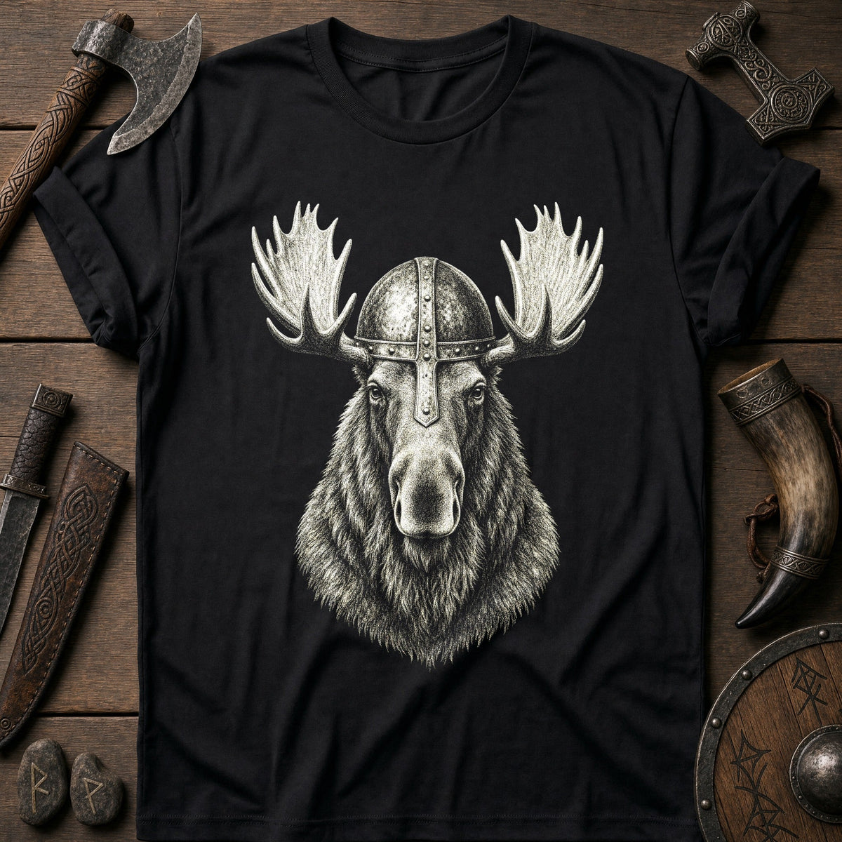 Moose Jarl Iron Helm Viking T-Shirt US