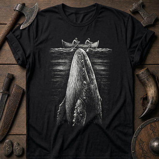 Whale Beneath The Rowboat Viking T-Shirt US