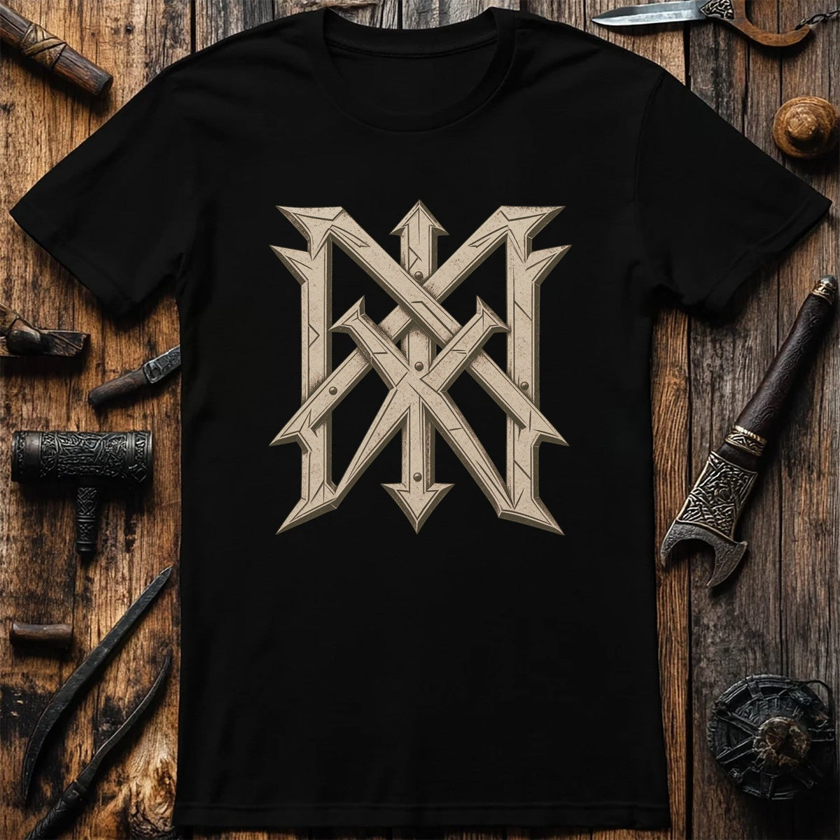 Iron Bind Rune Monogram Viking T-Shirt US
