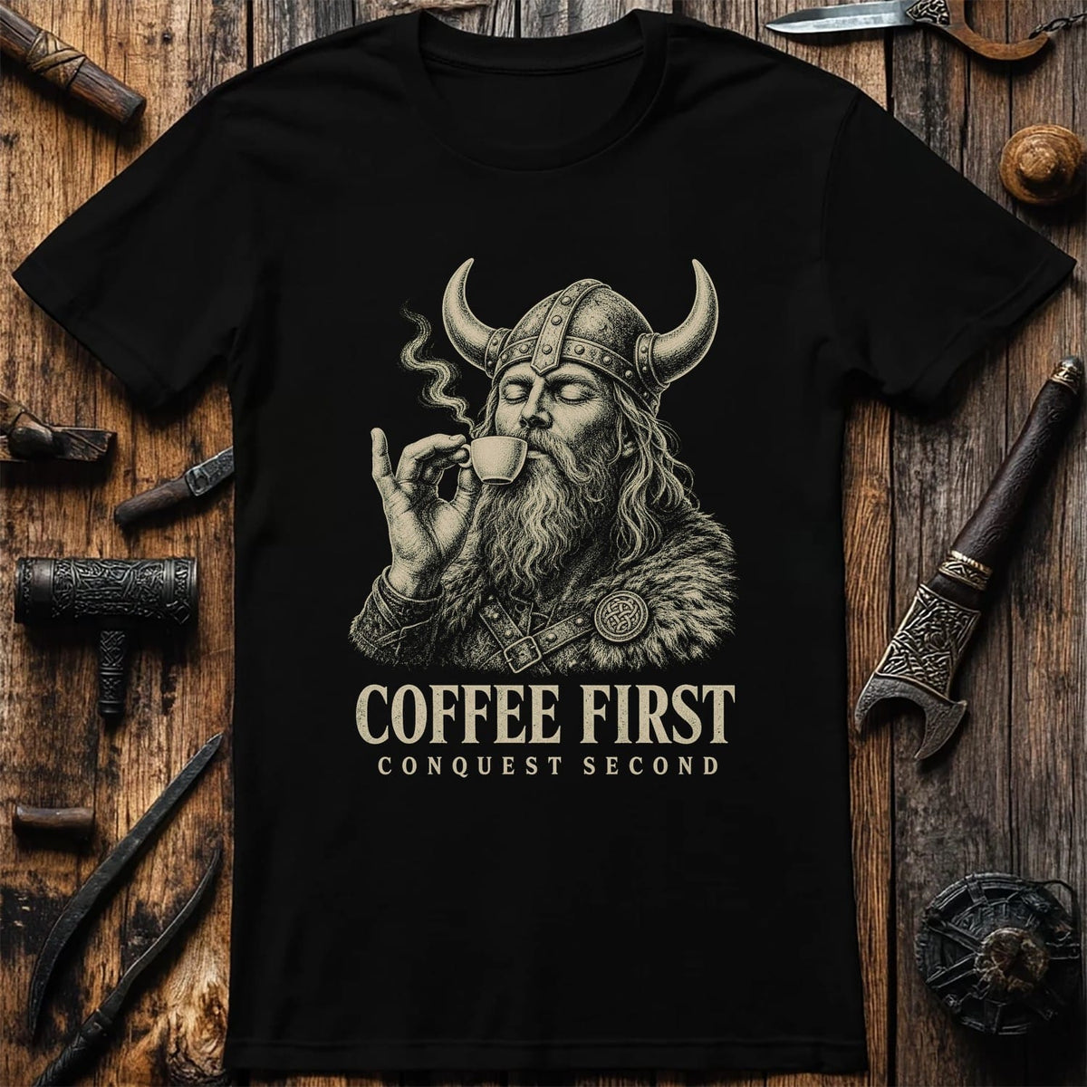 Coffee First Conquest Second Viking T-Shirt EU