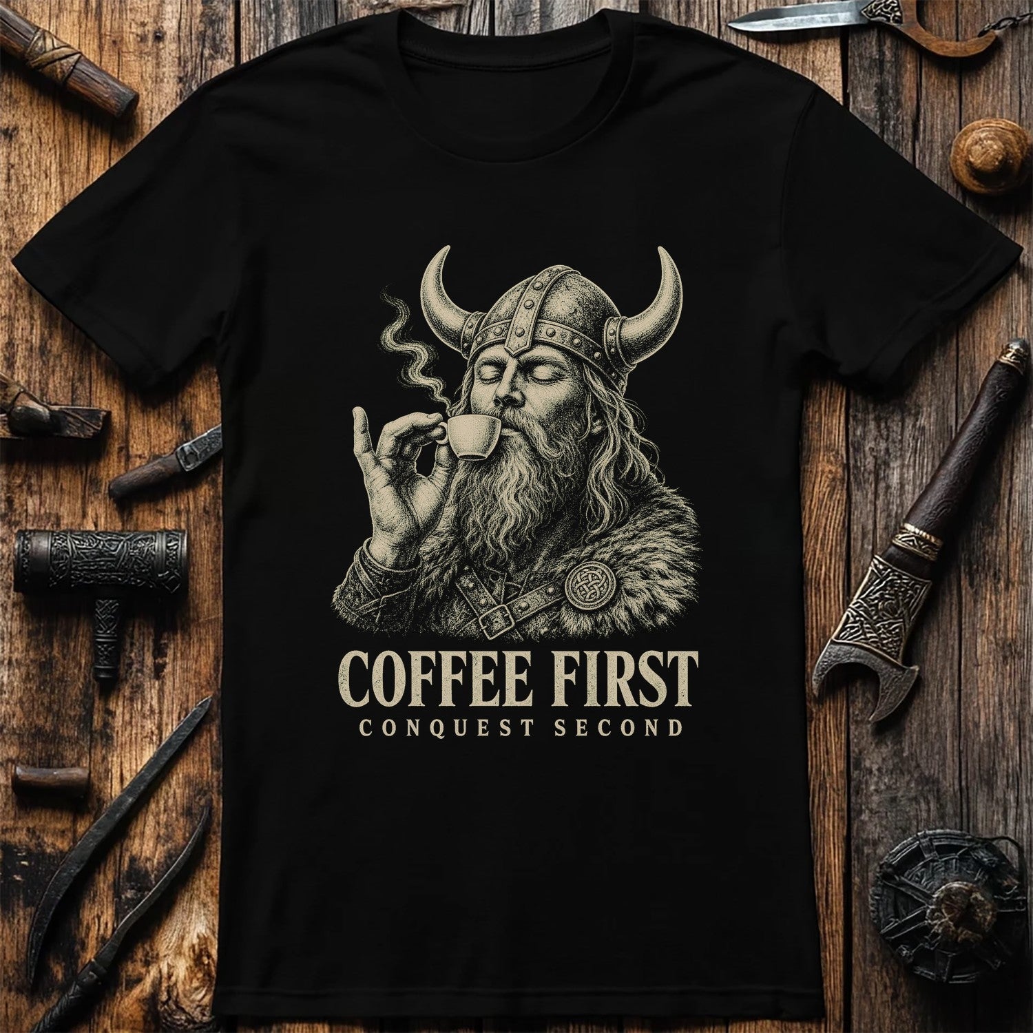 Coffee First Conquest Second Viking T-Shirt US