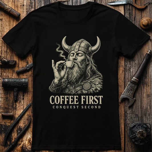 Coffee First Conquest Second Viking T-Shirt US
