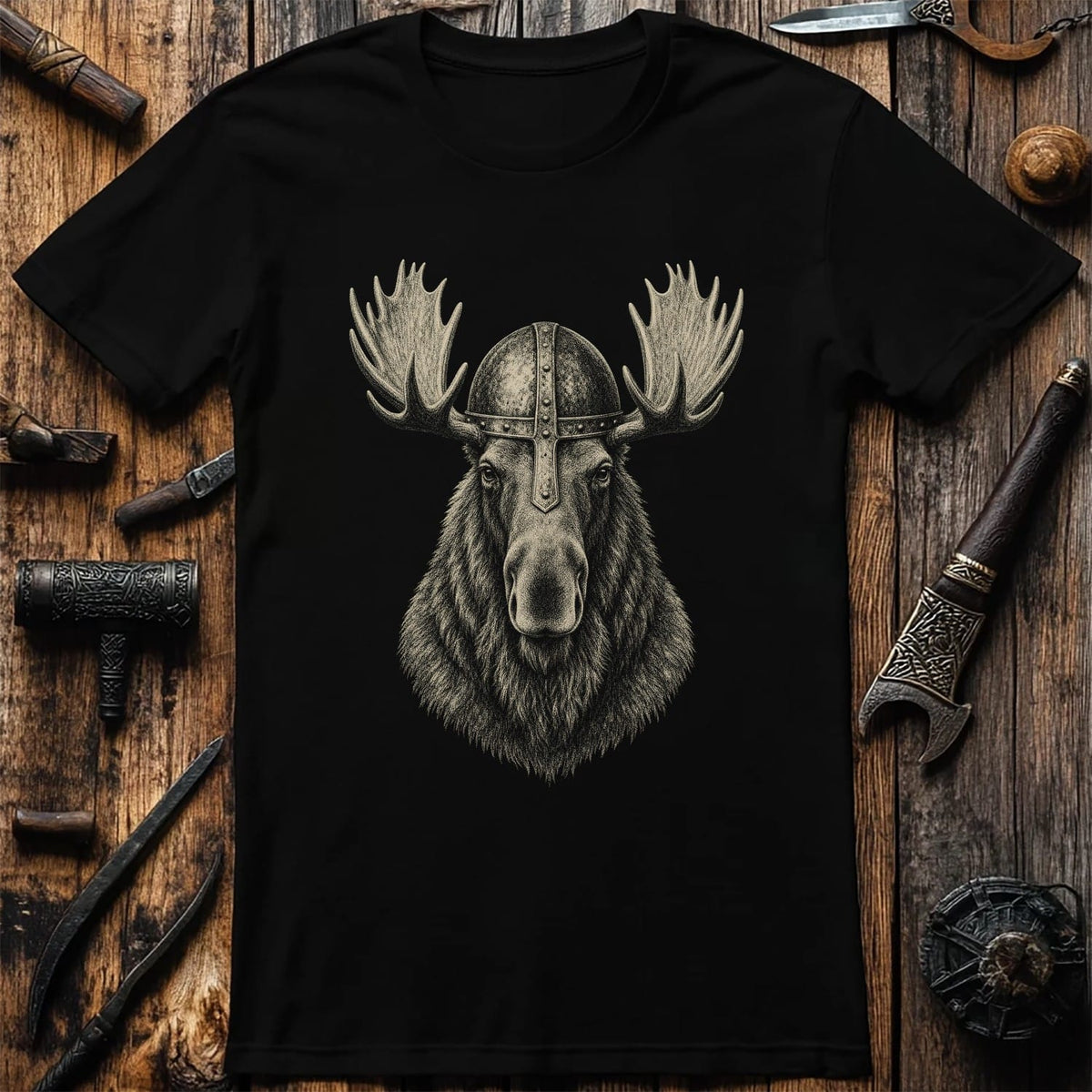 Moose Jarl Iron Helm Viking T-Shirt EU