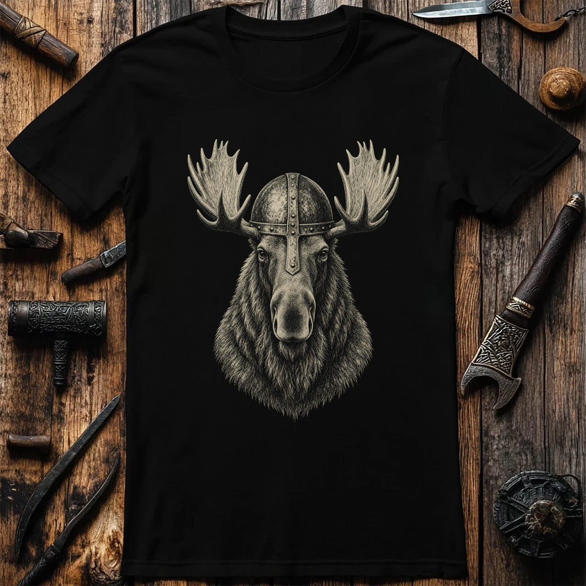 Moose Jarl Iron Helm Viking T-Shirt US