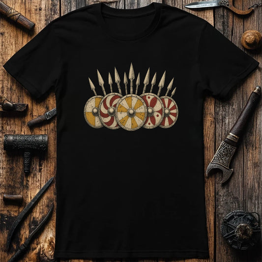Shield Wall Pattern Band Viking T-Shirt EU