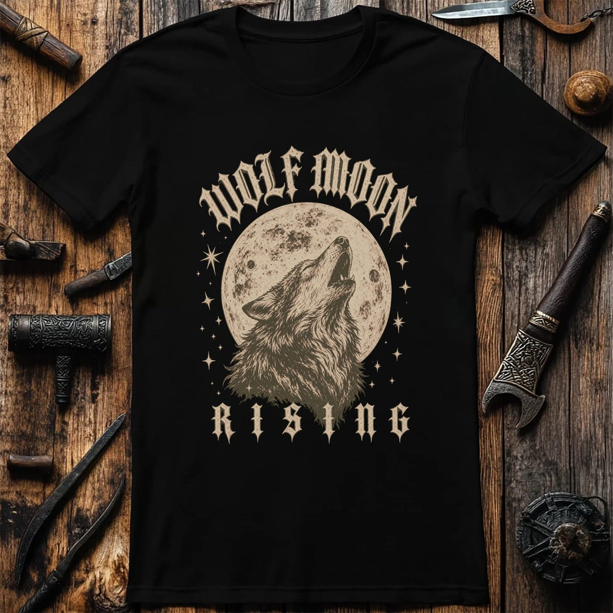 Wolf Moon Rising Viking T-Shirt US
