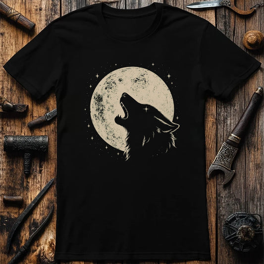 Wolf Swallows The Moon Viking T-Shirt US
