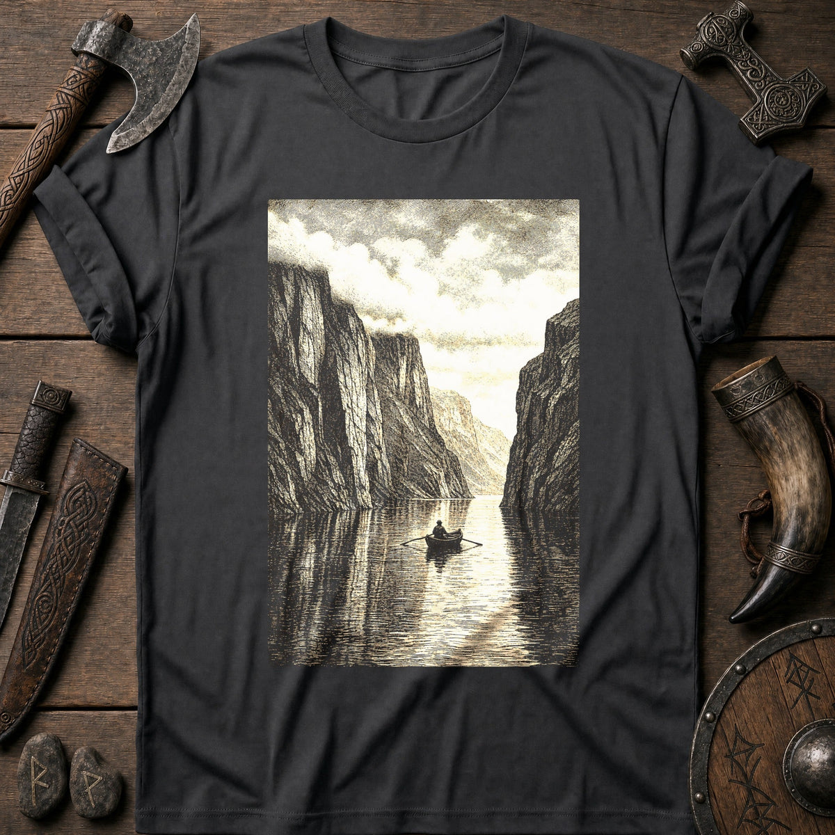Fjord Cliffs Viking T-Shirt US