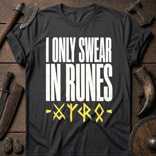 I Only Swear In Runes Viking T-Shirt US
