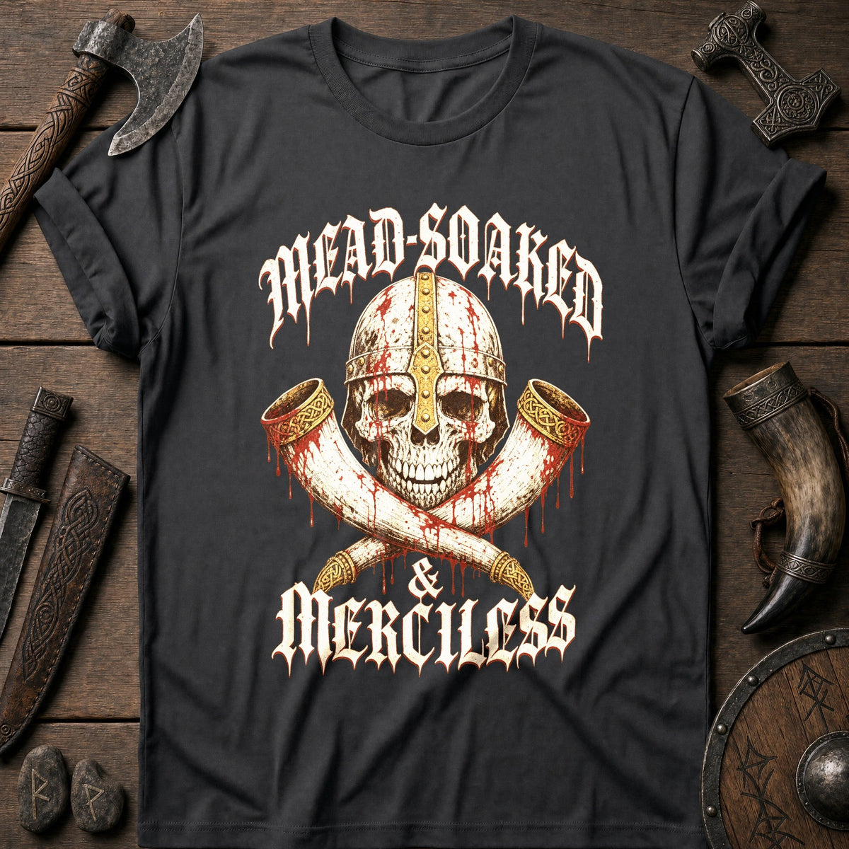 Mead-Soaked & Merciless Viking T-Shirt US