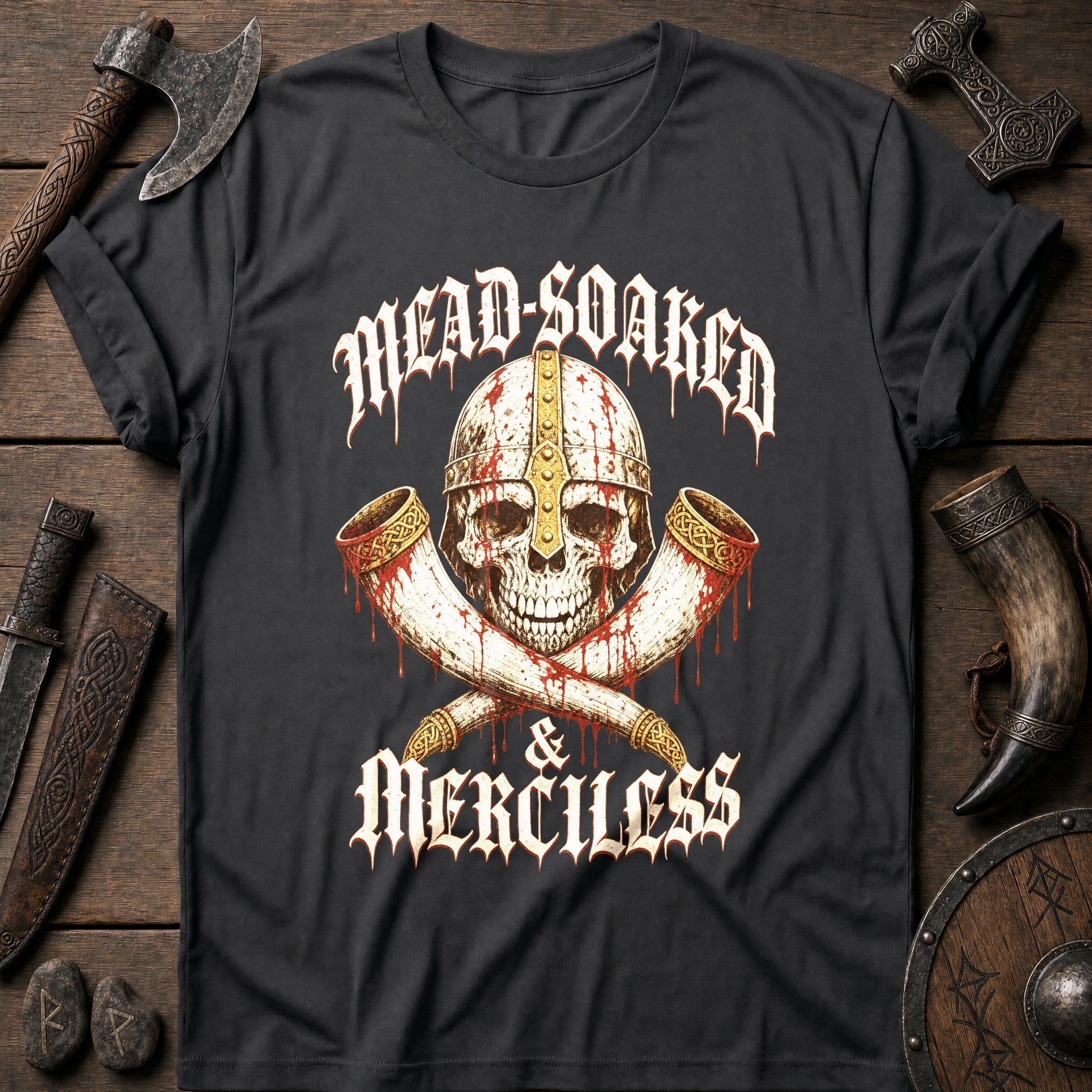 Mead-Soaked & Merciless Viking T-Shirt US