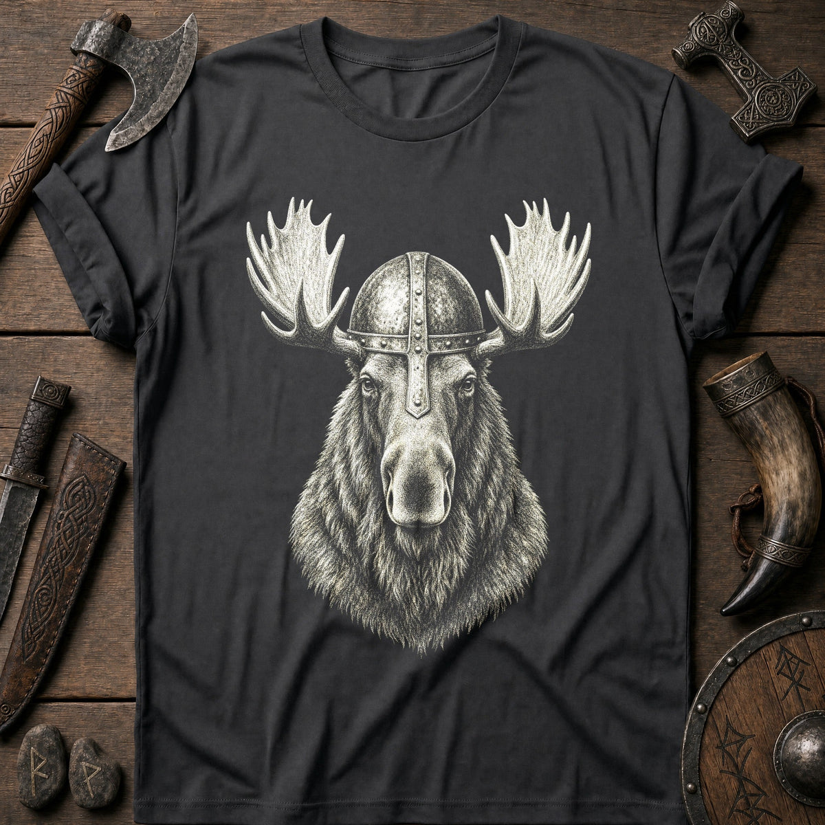 Moose Jarl Iron Helm Viking T-Shirt US