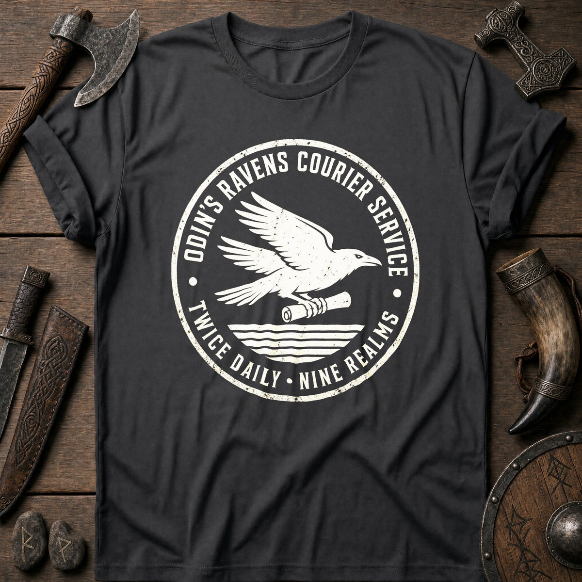 Odin's Ravens Courier Viking T-Shirt US