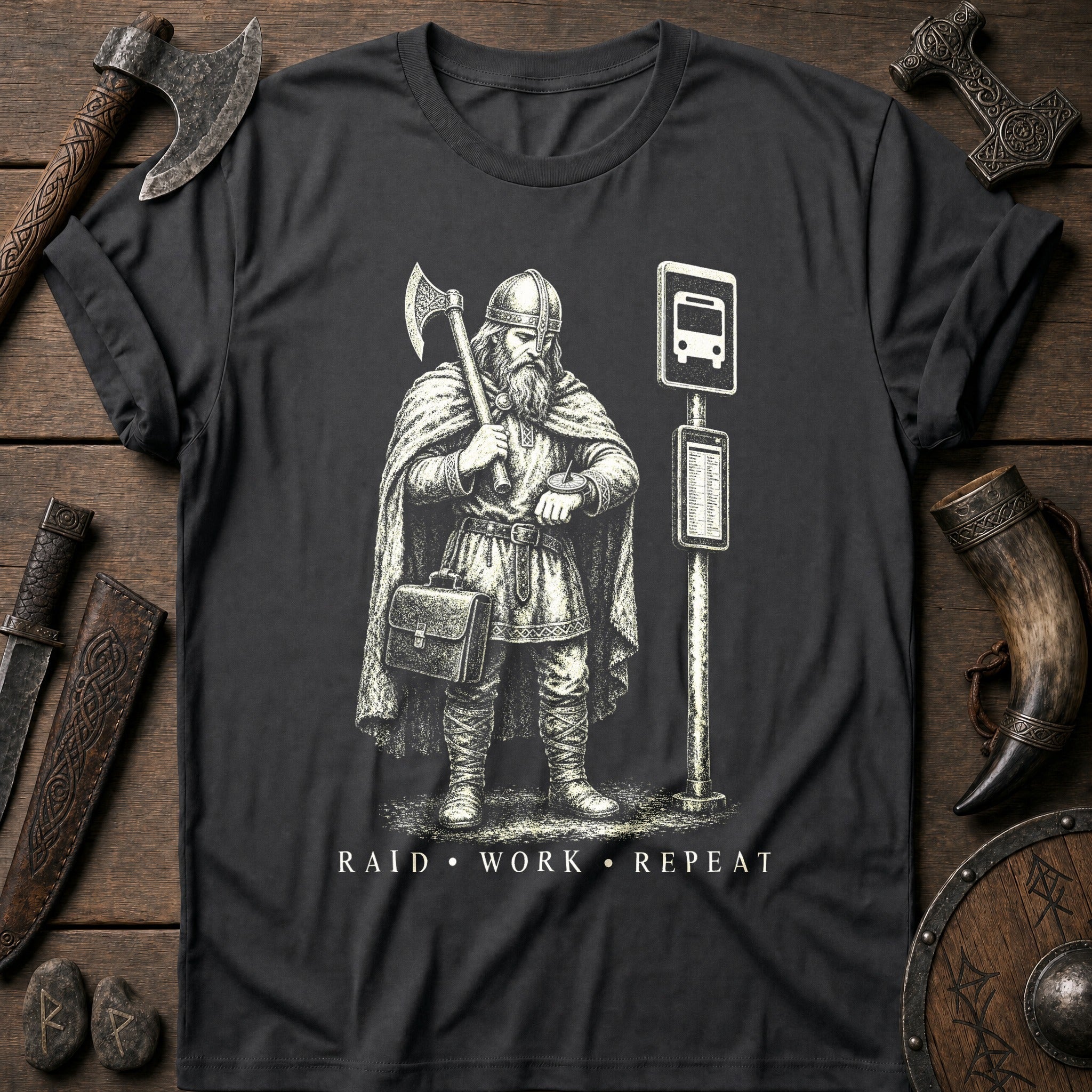 Raid · Work · Repeat Viking T-Shirt US