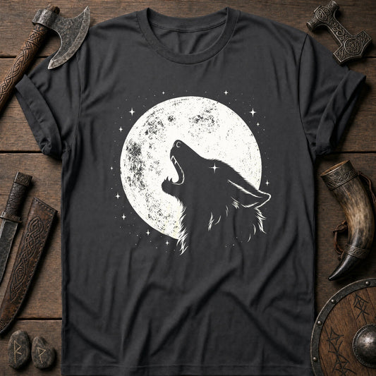 Wolf Swallows The Moon Viking T-Shirt US