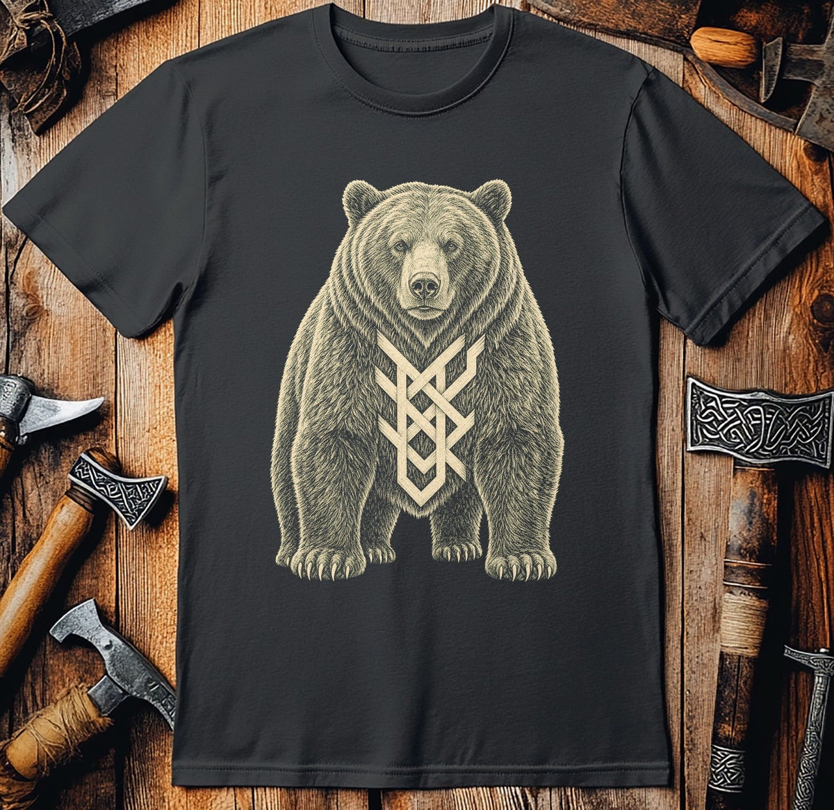 Bear Marked With Bind Rune Viking T-Shirt US