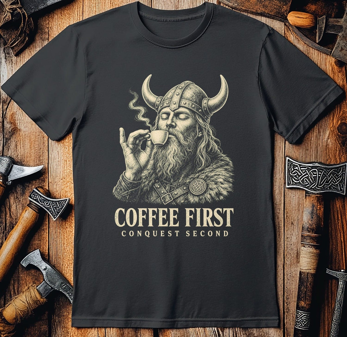 Coffee First Conquest Second Viking T-Shirt EU