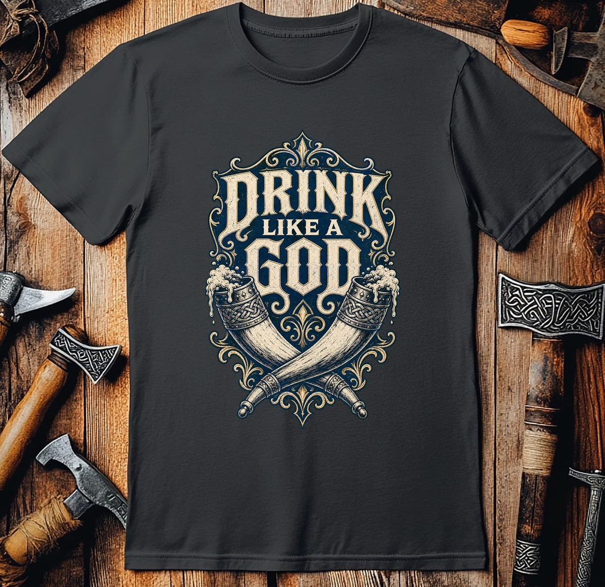 Drink Like A God Viking T-Shirt EU