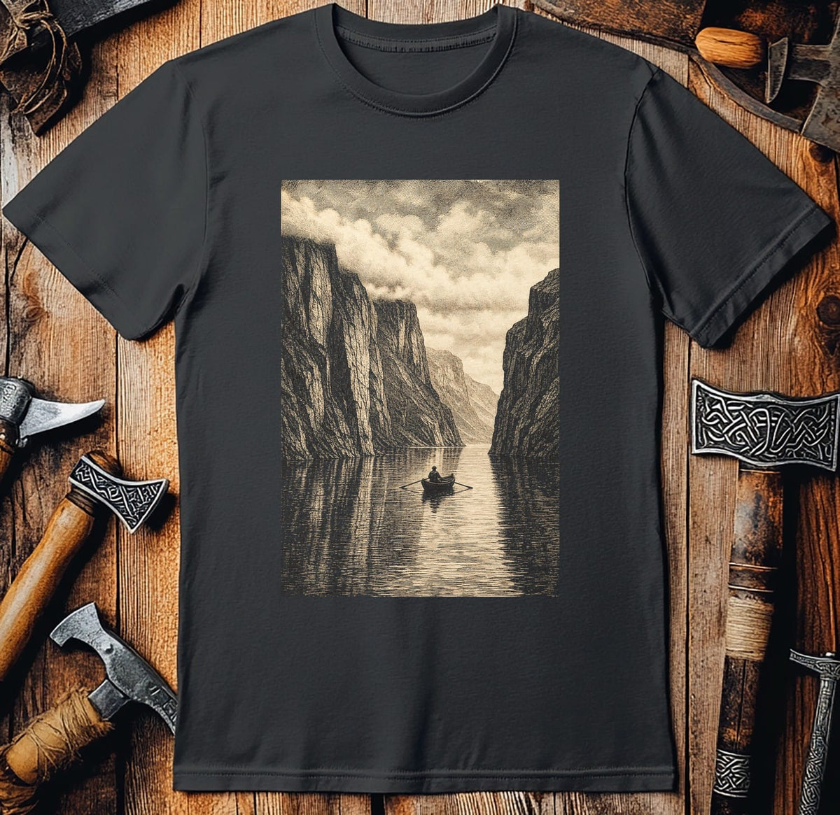 Fjord Cliffs Viking T-Shirt US