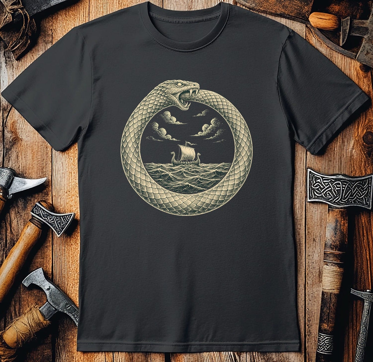 Jormungandr Circles The Sea Viking T-Shirt EU