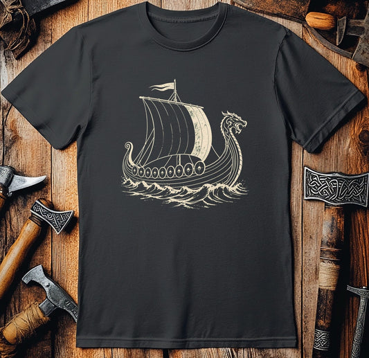 Longship Negative Space Viking T-Shirt US