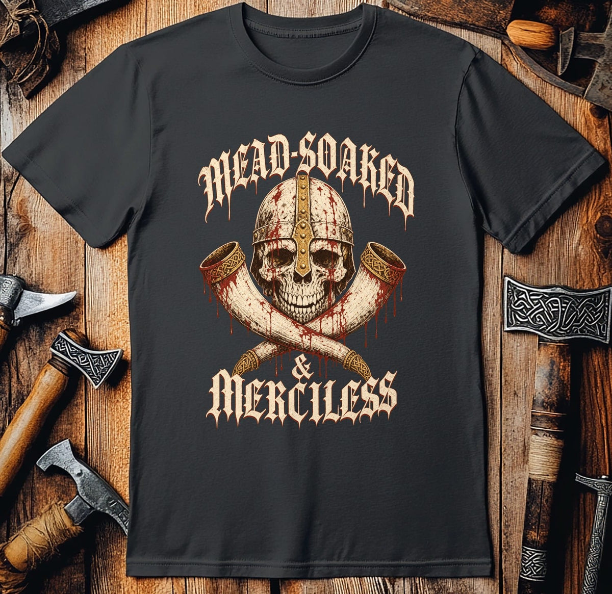 Mead-Soaked & Merciless Viking T-Shirt EU