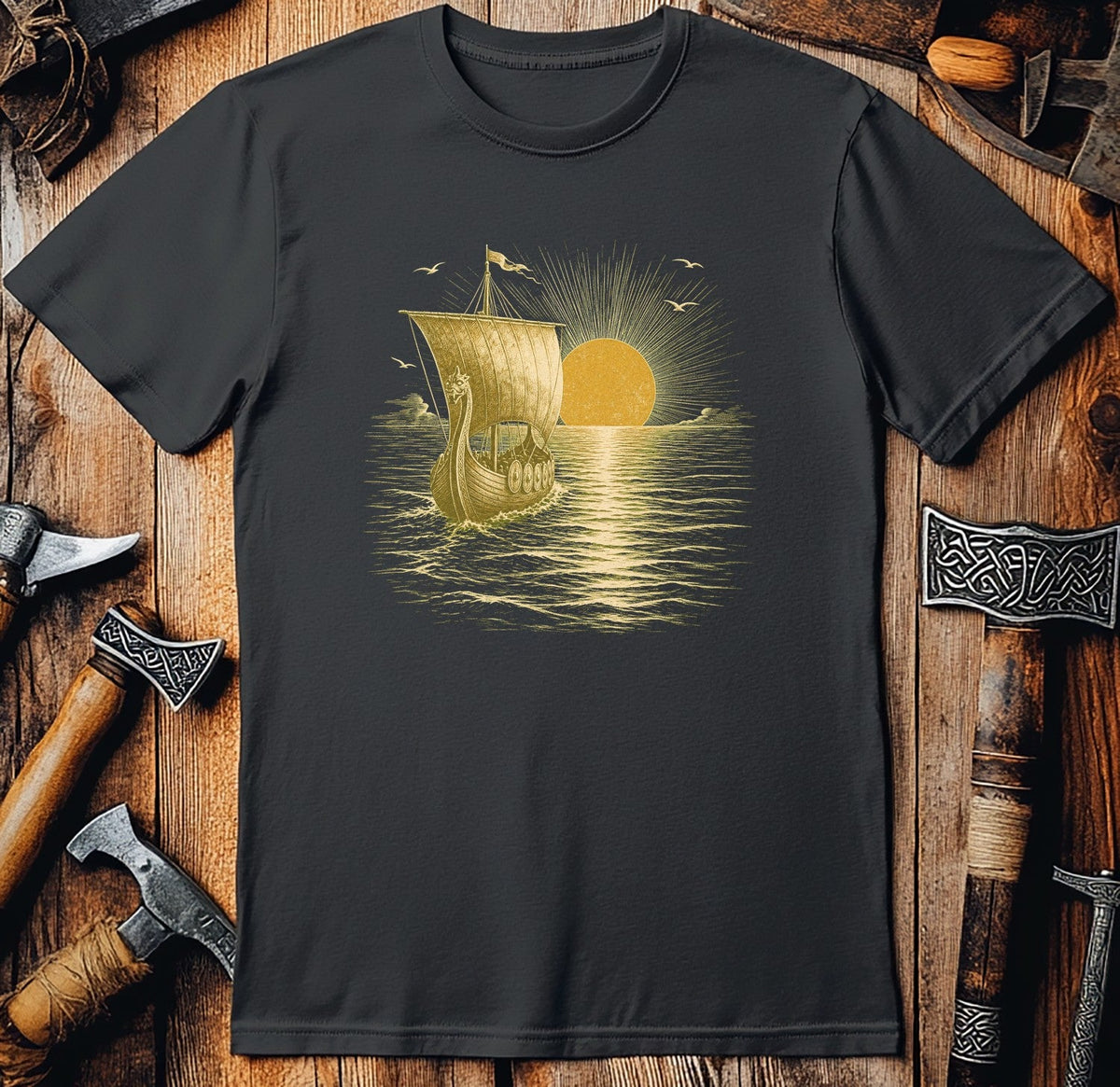 Midnight Sun Voyage Viking T-Shirt US