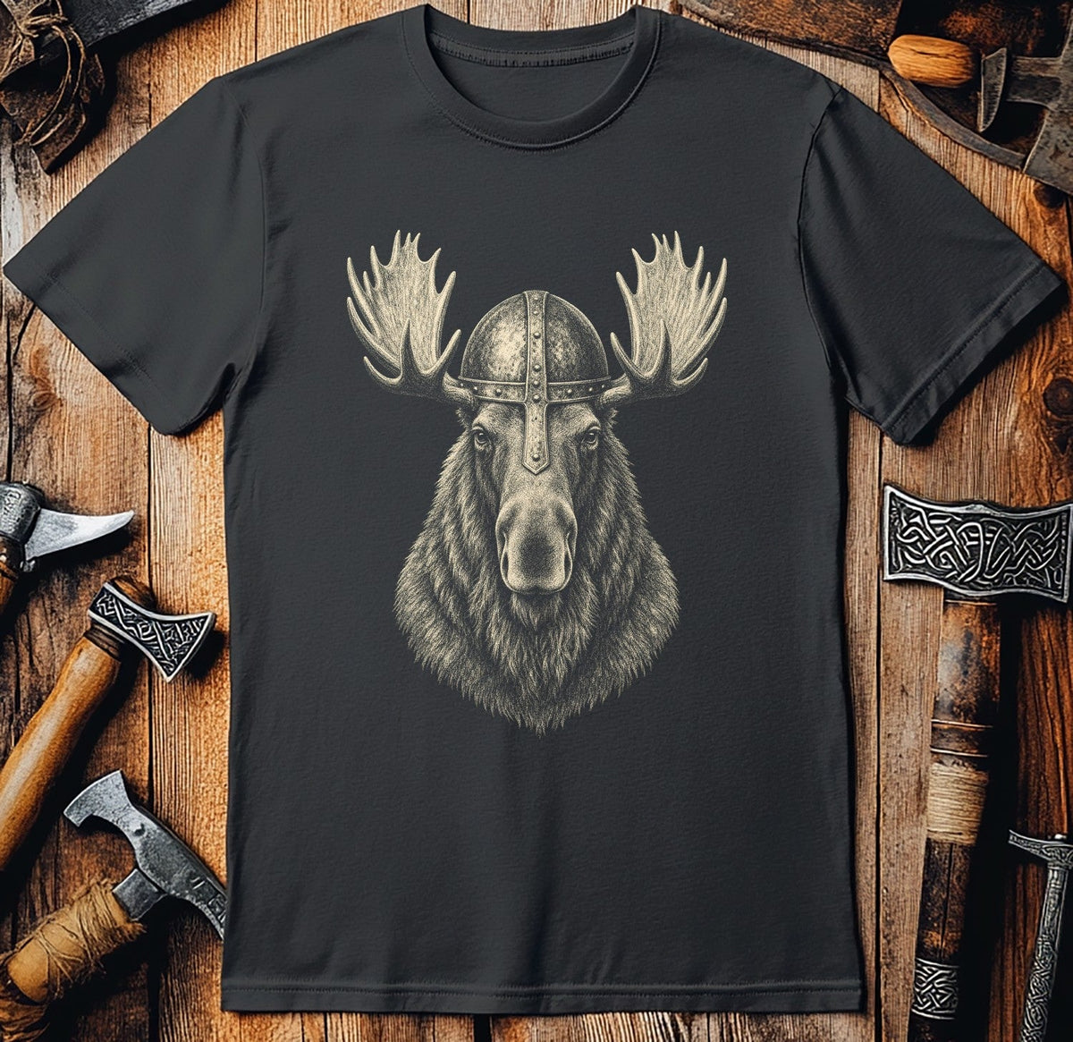 Moose Jarl Iron Helm Viking T-Shirt US