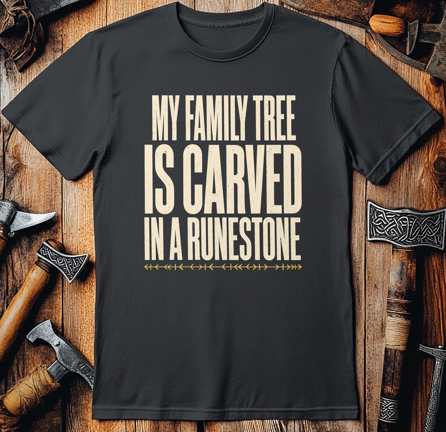 My Family Tree Is Carved In A Runestone Viking T-Shirt US