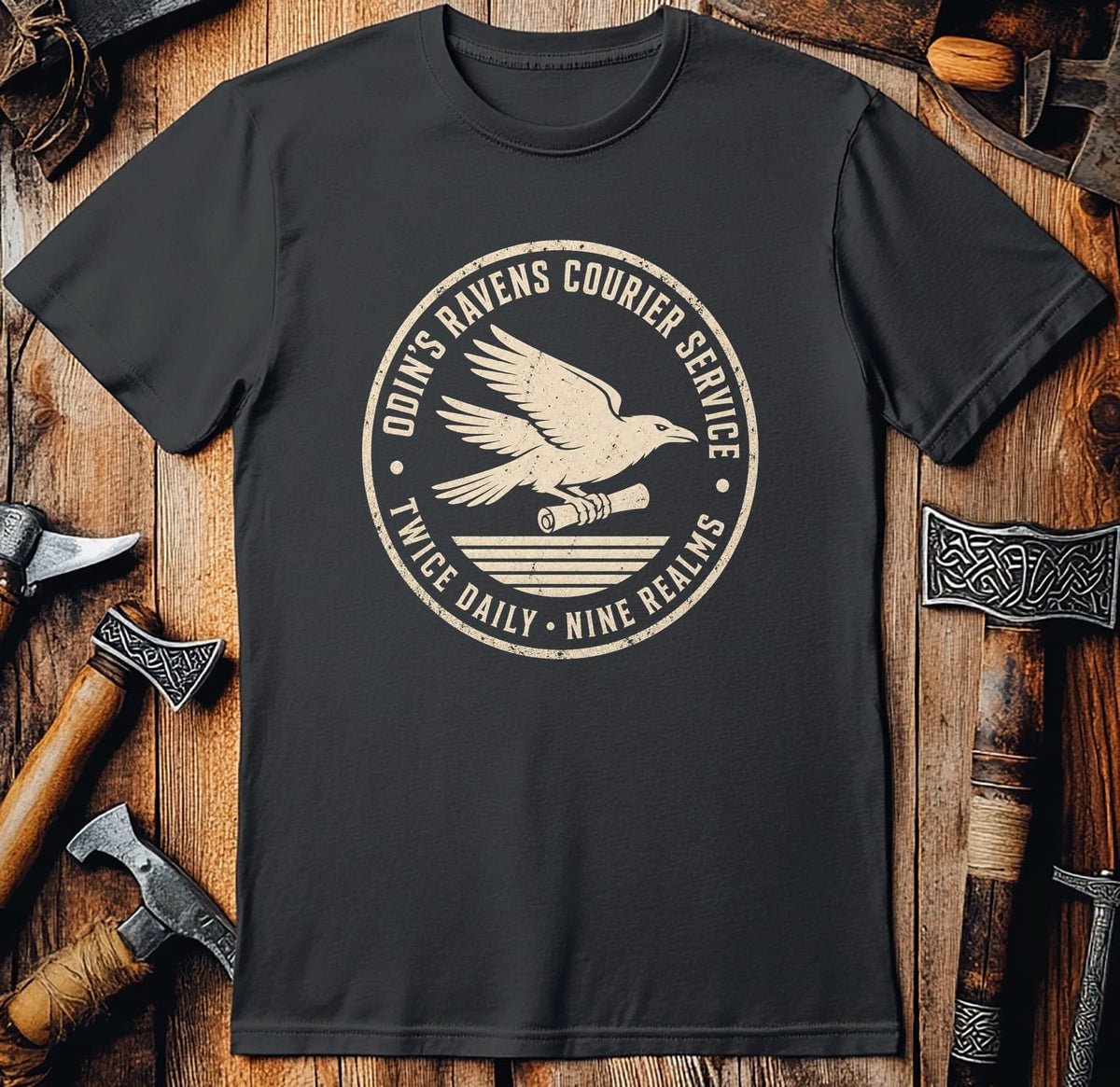 Odin's Ravens Courier Service Viking T-Shirt US